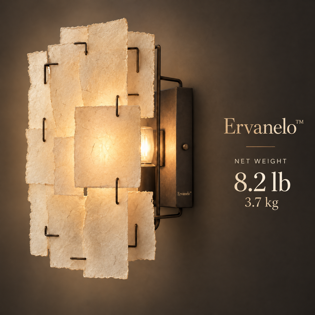 Ervanelo™ Elaris Layered Parchment Wall Sconce
