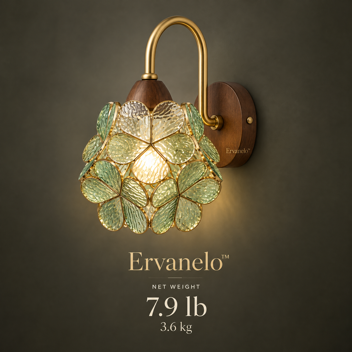 Ervanelo™ Verdelle Botanical Art Glass Wall Sconce