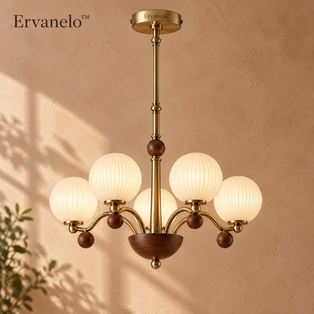 Ervanelo™ Rowan 6-Light Walnut Globe Chandelier