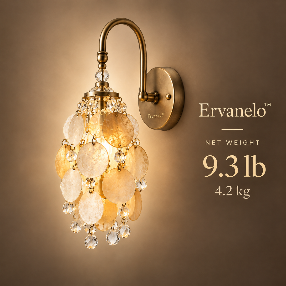 Ervanelo™ Aurevia Capiz Crystal Wall Sconce