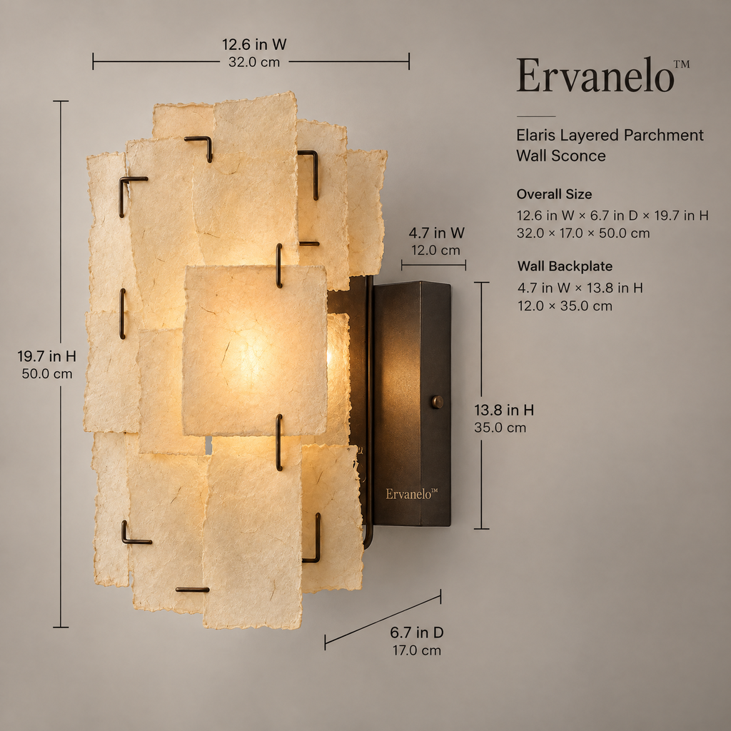 Ervanelo™ Elaris Layered Parchment Wall Sconce