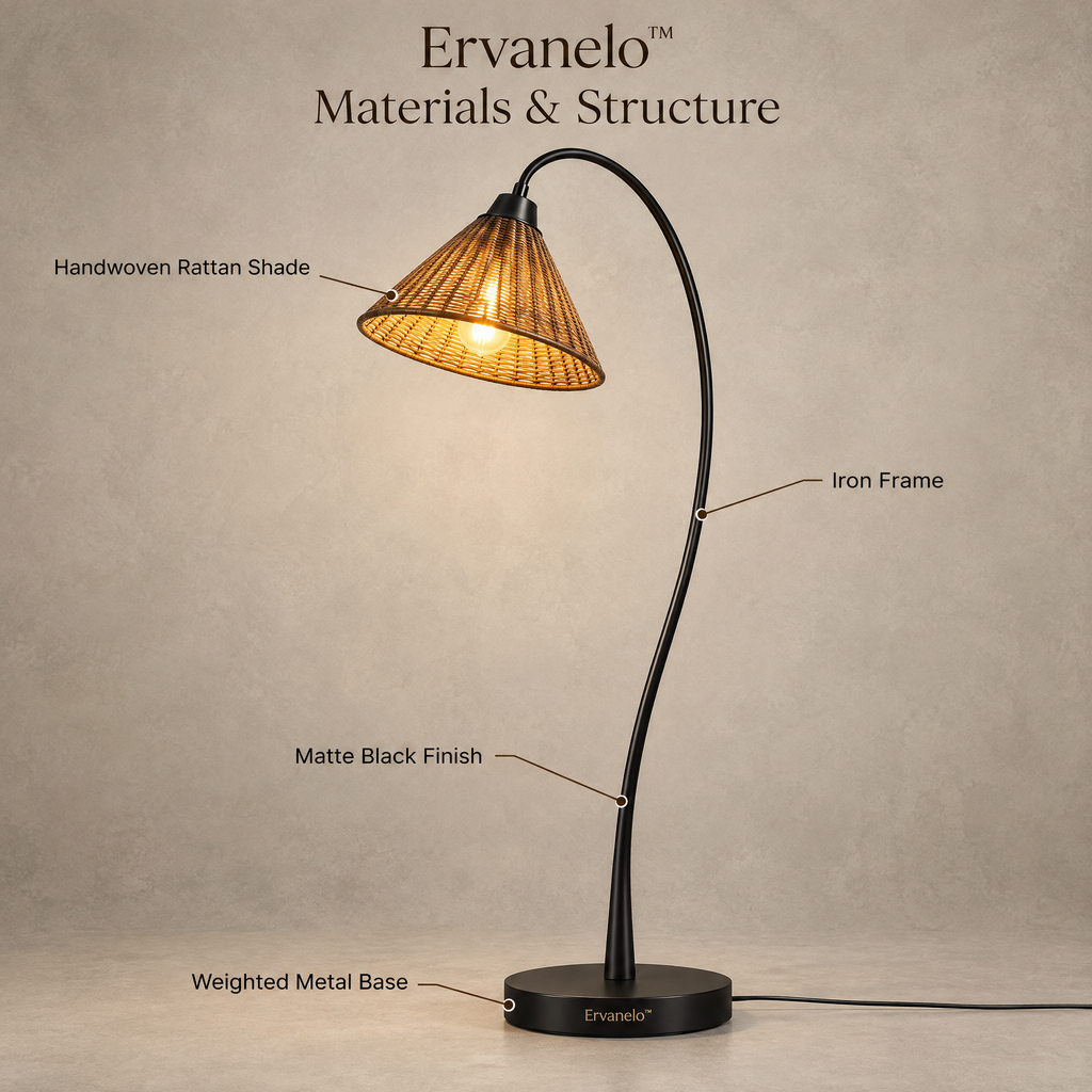 Ervanelo™ Solis Woven Arc Floor Lamp