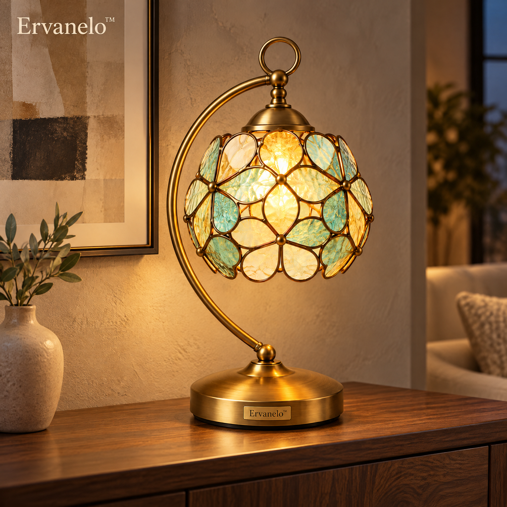 Ervanelo™ Aureline Mosaic Glass Accent Table Lamp