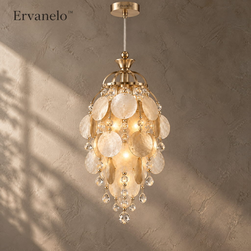 Ervanelo™ Elara 7-Light Crystal Leaf Chandelier