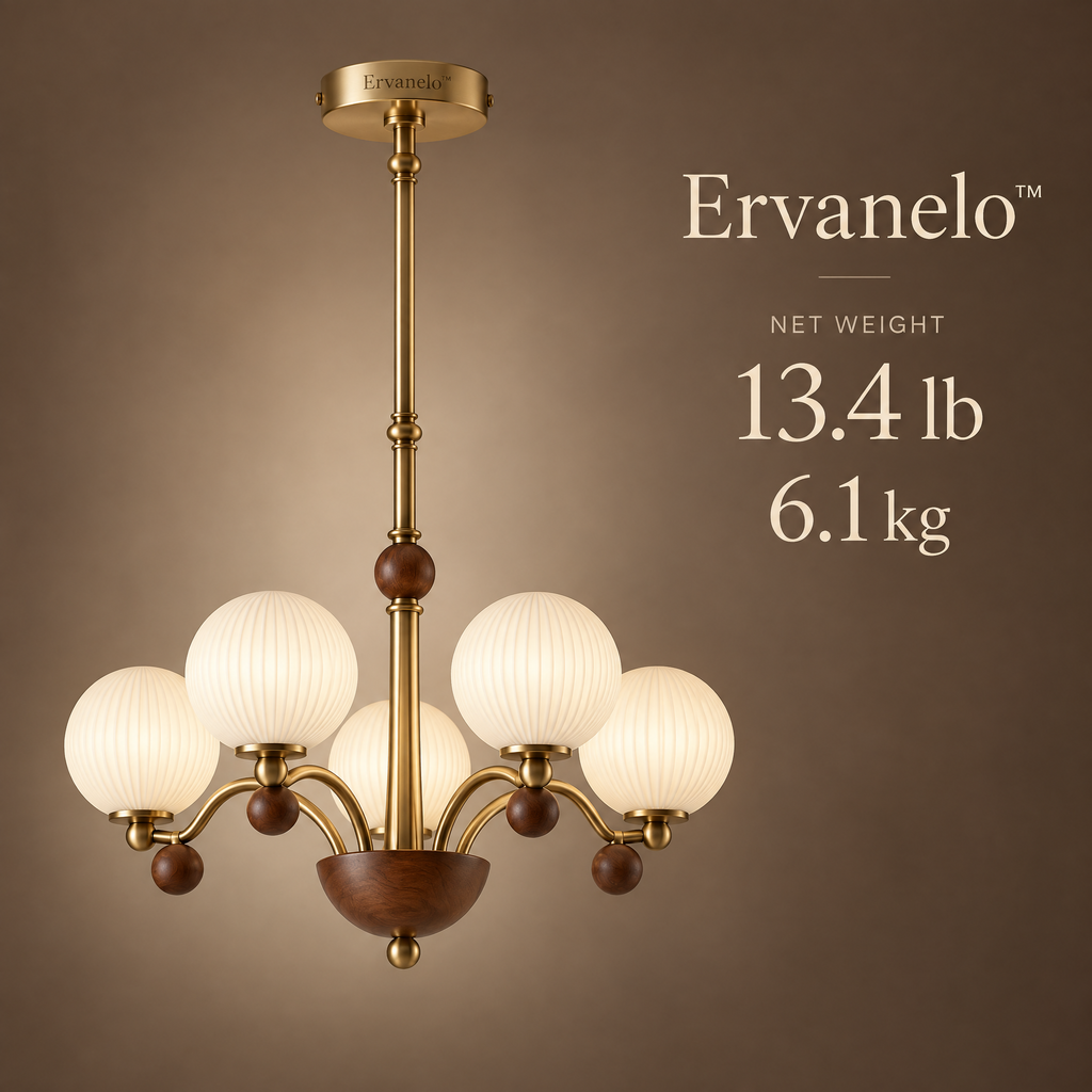 Ervanelo™ Rowan 6-Light Walnut Globe Chandelier