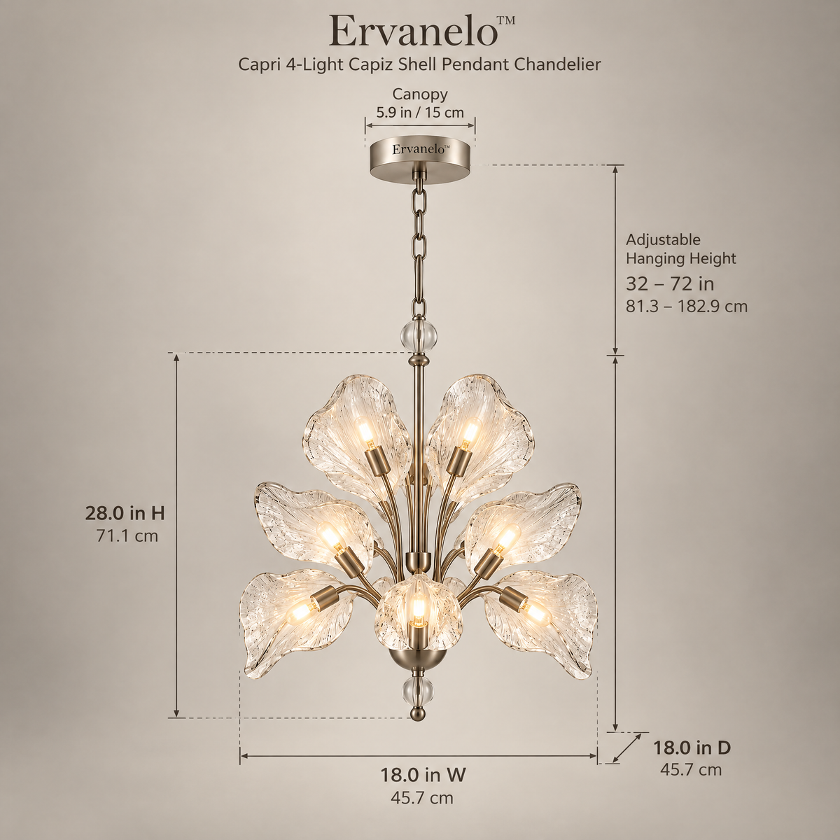 Ervanelo™ Rosalie 5-Light Floral Rose Chandelier