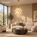 Ervanelo™ Elara 7-Light Crystal Leaf Chandelier