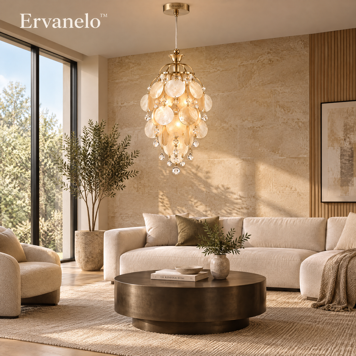 Ervanelo™ Elara 7-Light Crystal Leaf Chandelier