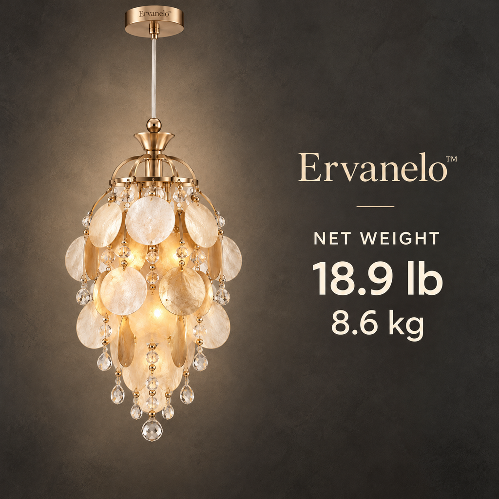 Ervanelo™ Elara 7-Light Crystal Leaf Chandelier