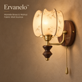 Ervanelo™ Marielle Brass & Walnut Fabric Wall Sconce