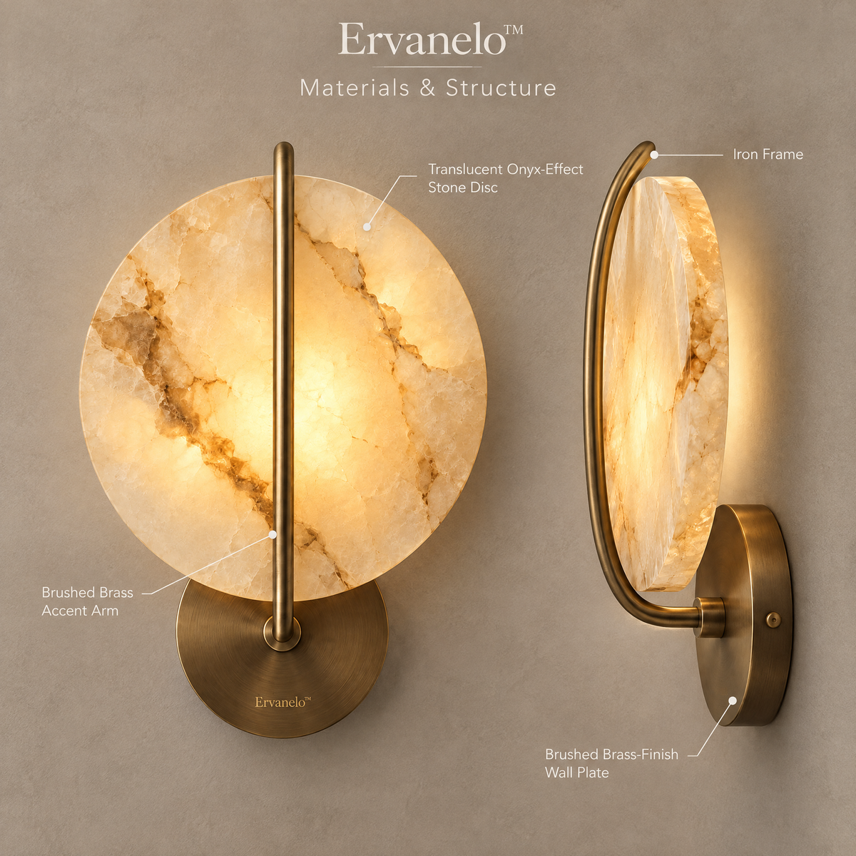 Ervanelo™ Solenne Onyx Halo Wall Sconce