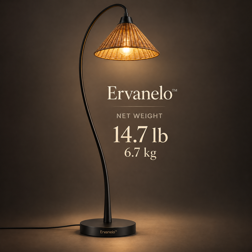 Ervanelo™ Solis Woven Arc Floor Lamp